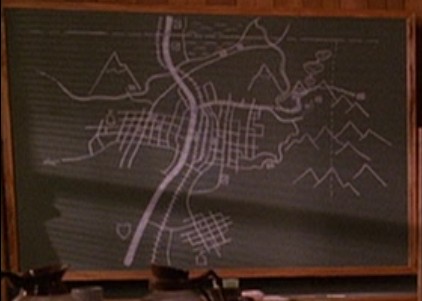 Twin Peaks chalkboard map