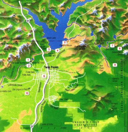 Twin Peaks overview map
