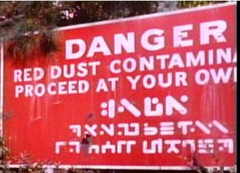 Red dust contaminated area